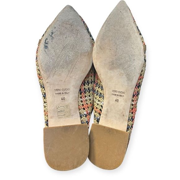 DONALD PLINER Women’s Natural Orange Black Woven Raffia Beebee Loafers Size 9.5 - Picture 7 of 8